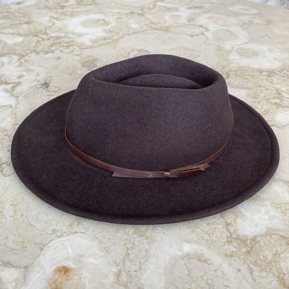 Yellow 108 Dylan Fedora Brown with Leather Bow $199 USD Retail - Picture 2 of 11